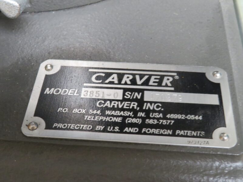 Carver Model 3851-0 3912 C 12 ton Bench Top Manual Unheated Presses PV56 - Image 4