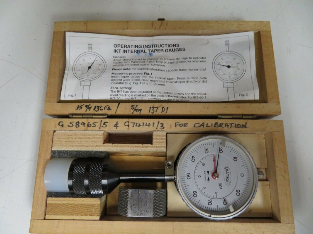 Diatest model ITK901 90° Metric Internal Taper Gage w/ case & ring FS7 Bullseye