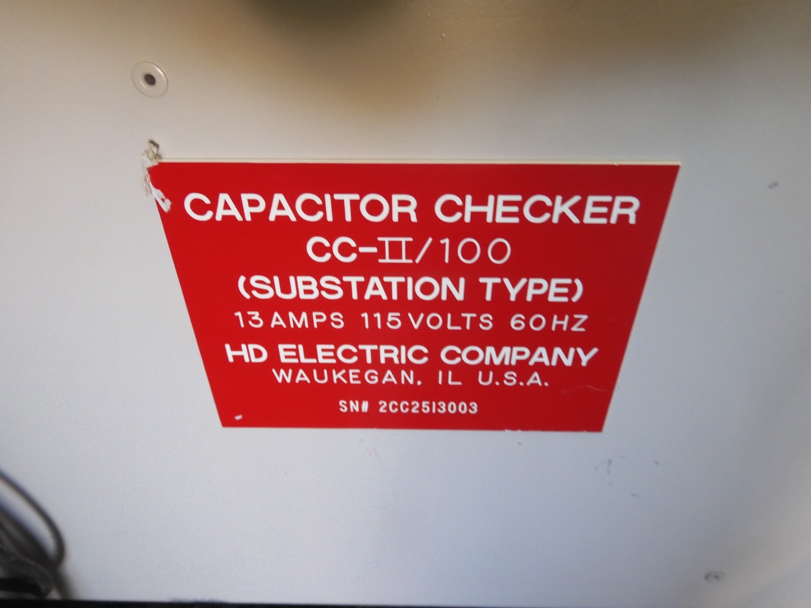 HD Electric - Cap-Check II CC-II/11 - Substation Type Capacitor Checker - QF67 - Image 7