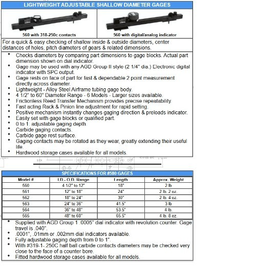 Mueller Gage - model 563 - Range: 24-36"/.0001" Shallow Diameter Gage - QD45 - Image 6
