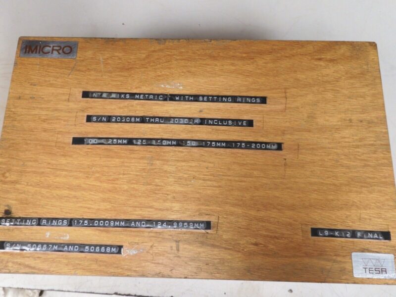 Tesa - 100-200mm/.01mm Intrimik/Internal Micrometer Set w/ Case & Rings - PS51 - Image 5