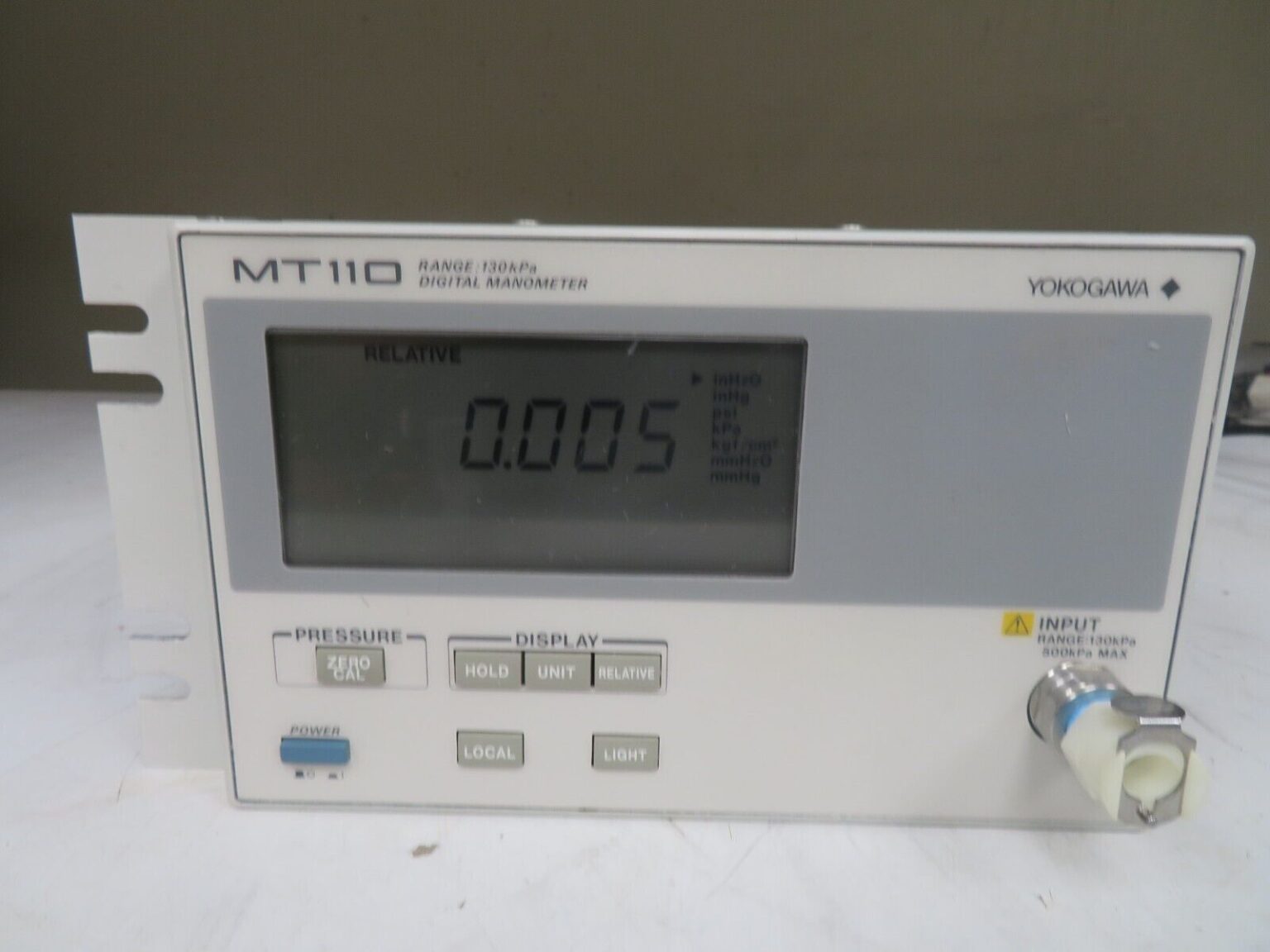 Yokogawa MT110 Digital Manometer Used, Working unit Range 130kPA