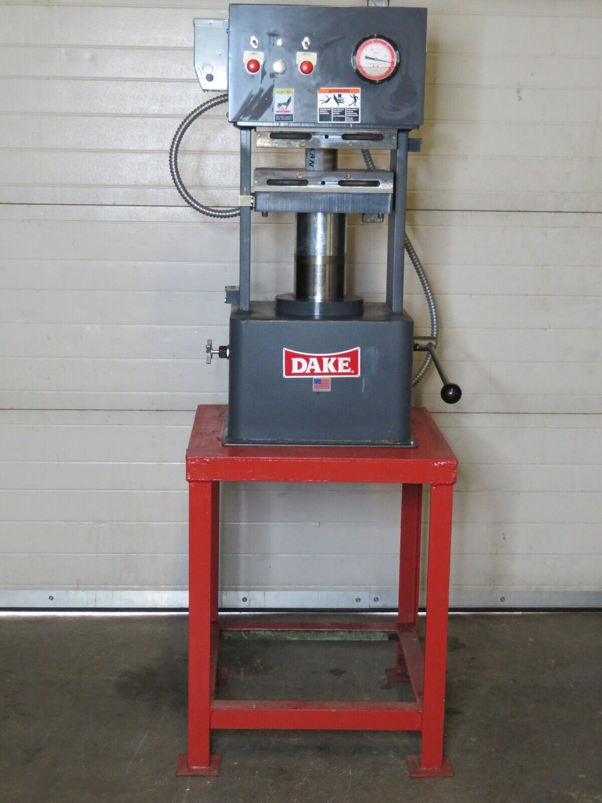 Dake Hydraulic Laboratory Press 50 Ton Heated Platen 44250 12.5×12.5