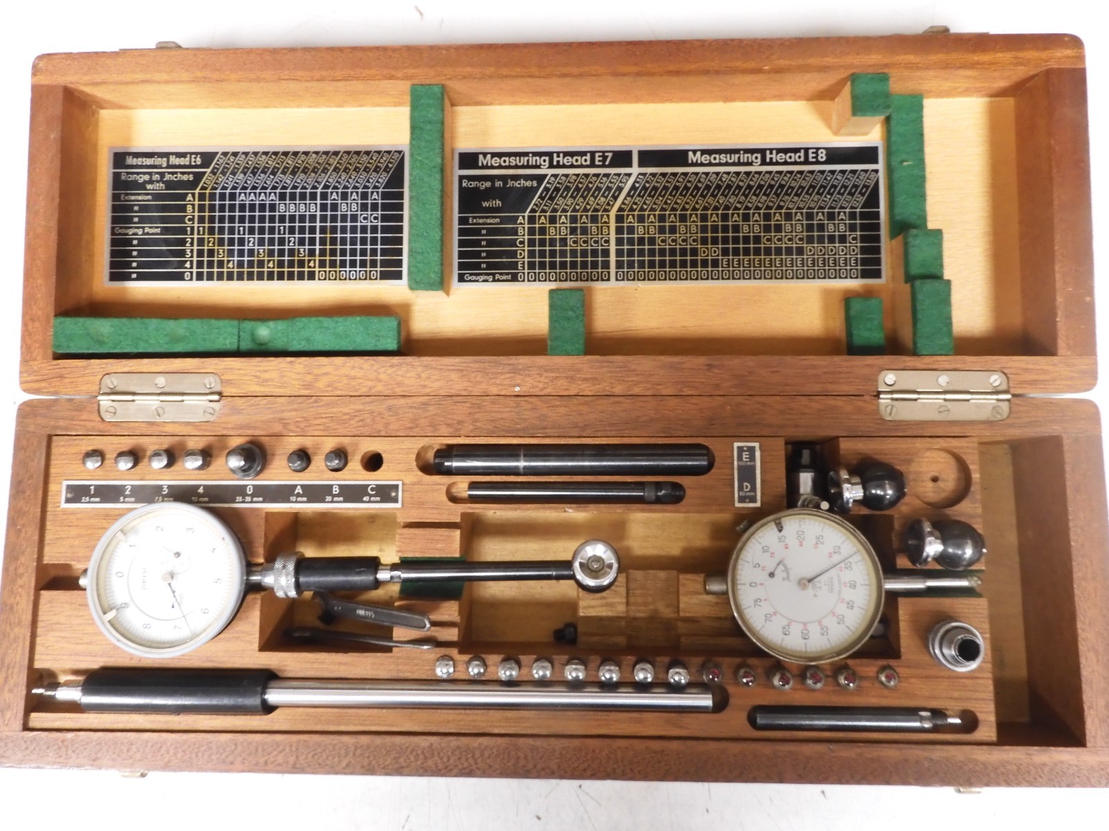 Diatest Bore Gage Set - 1.32"-13"/.0001" Indicator - Excellent Condition - QD9