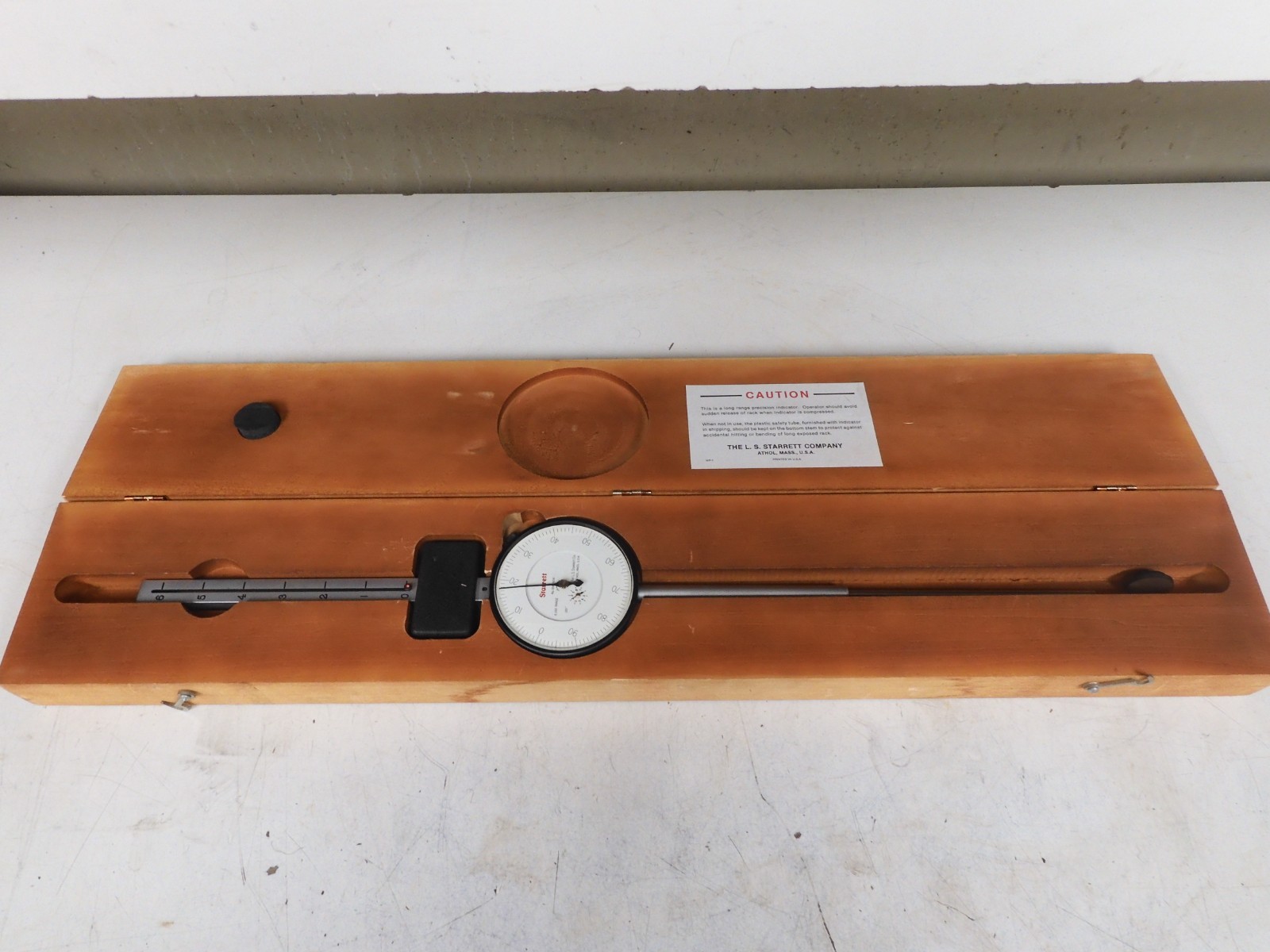 Starrett model 656-6041 - 6"/.001" Drop Dial Indicator in case - QJ45