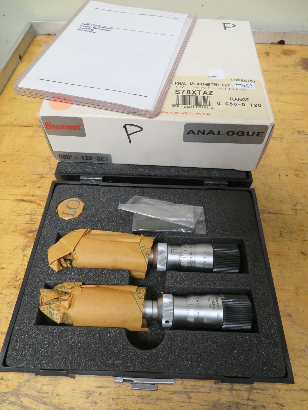 Starrett s78xtaz .080 - .120 Internal Split Ball Bore Micrometer NEW QH7