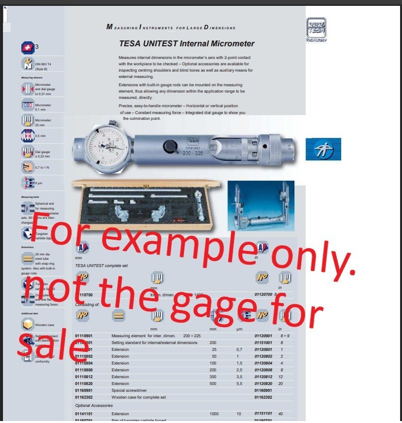 Tesa Unitest Internal Micrometer For large Diameters QG54 - Image 8