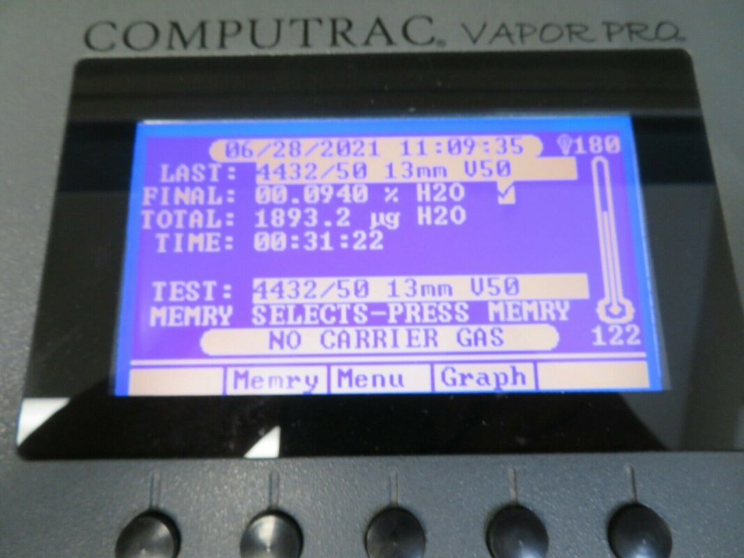 Arizona Instrument Computrac Vapor Pro Moisture Analyzer Rev 1.13.2