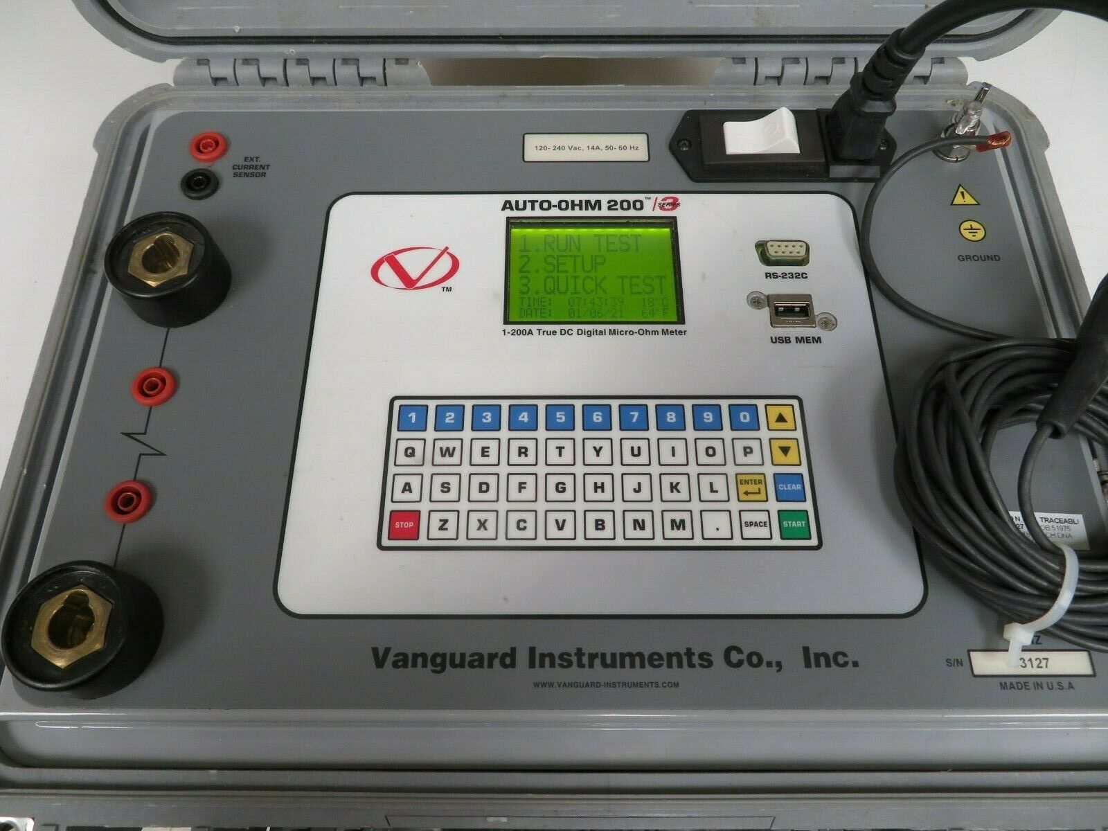 Doble Vanguard Autoohm 200 Series 3 True DC MicroOhmmeter OC46