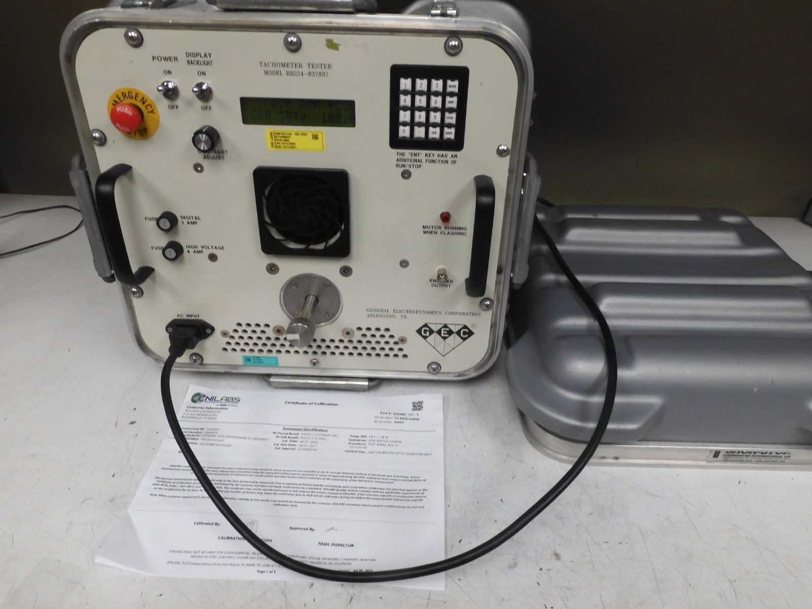 GEC/ General Electrodynamics Tachometer Tester model H8224-837837 - Cal'd - QJ38