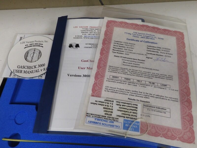 LDS Vacuum Products - model Gas Check 3000 - With manual and case - PV51 - Image 5