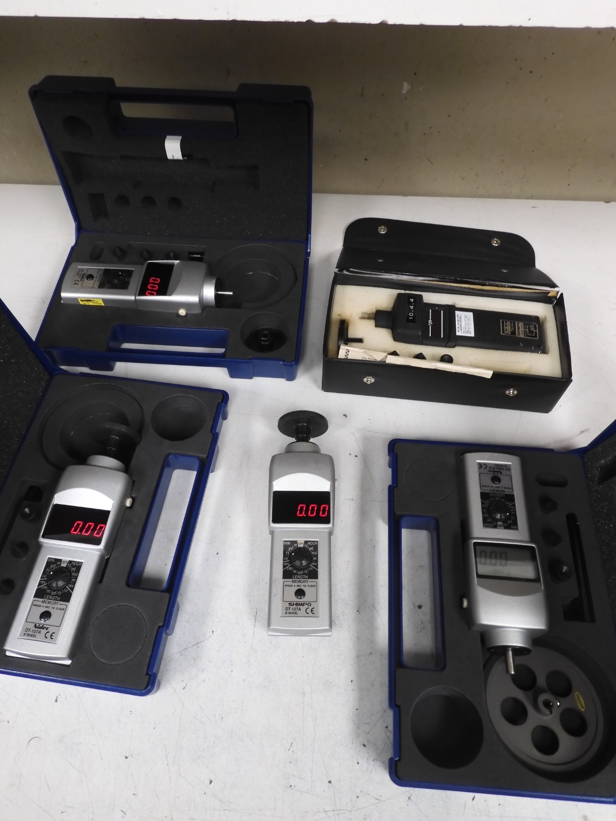Lot of 5 Digital Tachometers - most in cases - Functional, clean units - QJ58