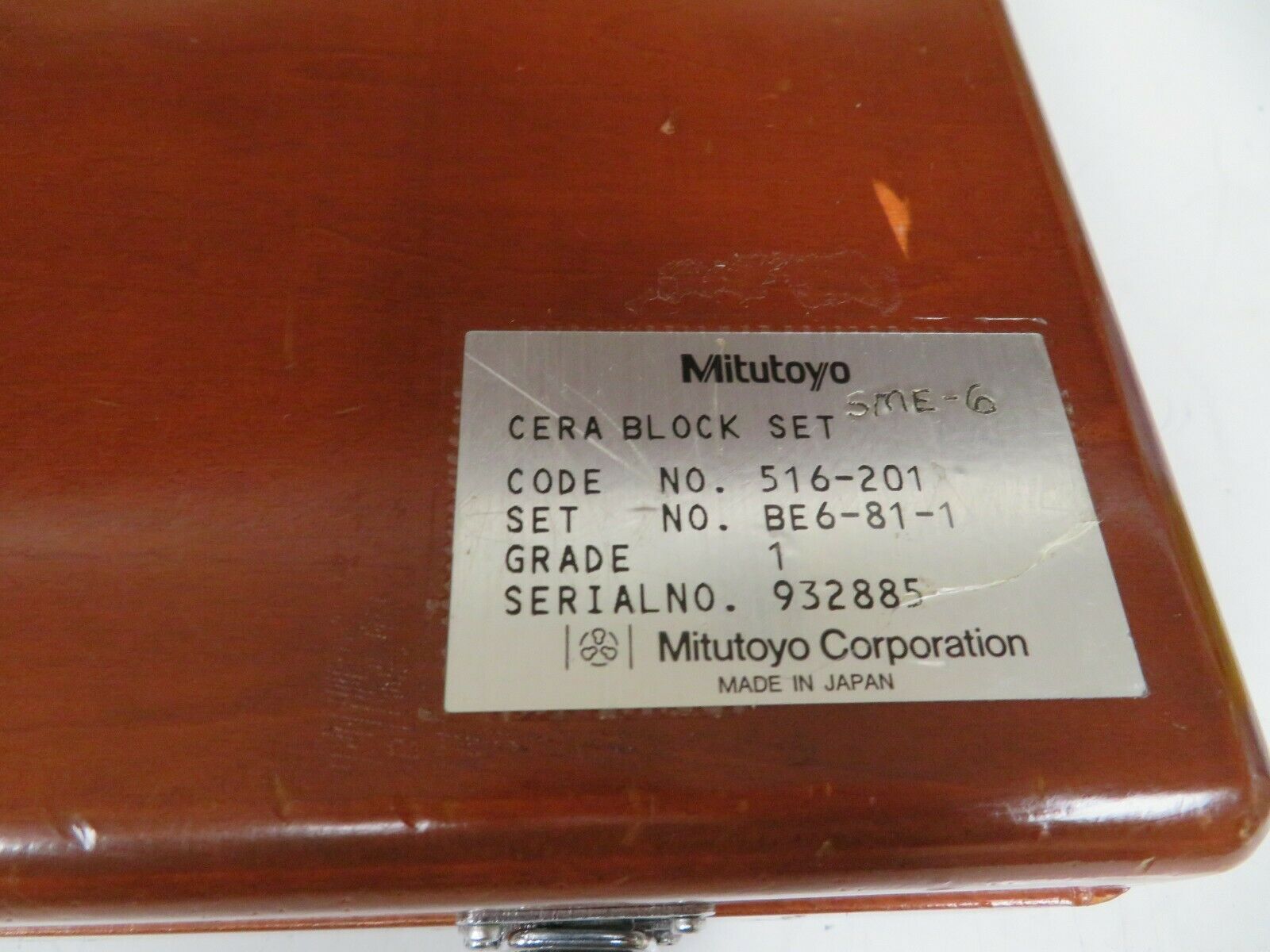 Mitutoyo Model 516201/Set BE6811 Ceramic Gage Block Set 81pcs