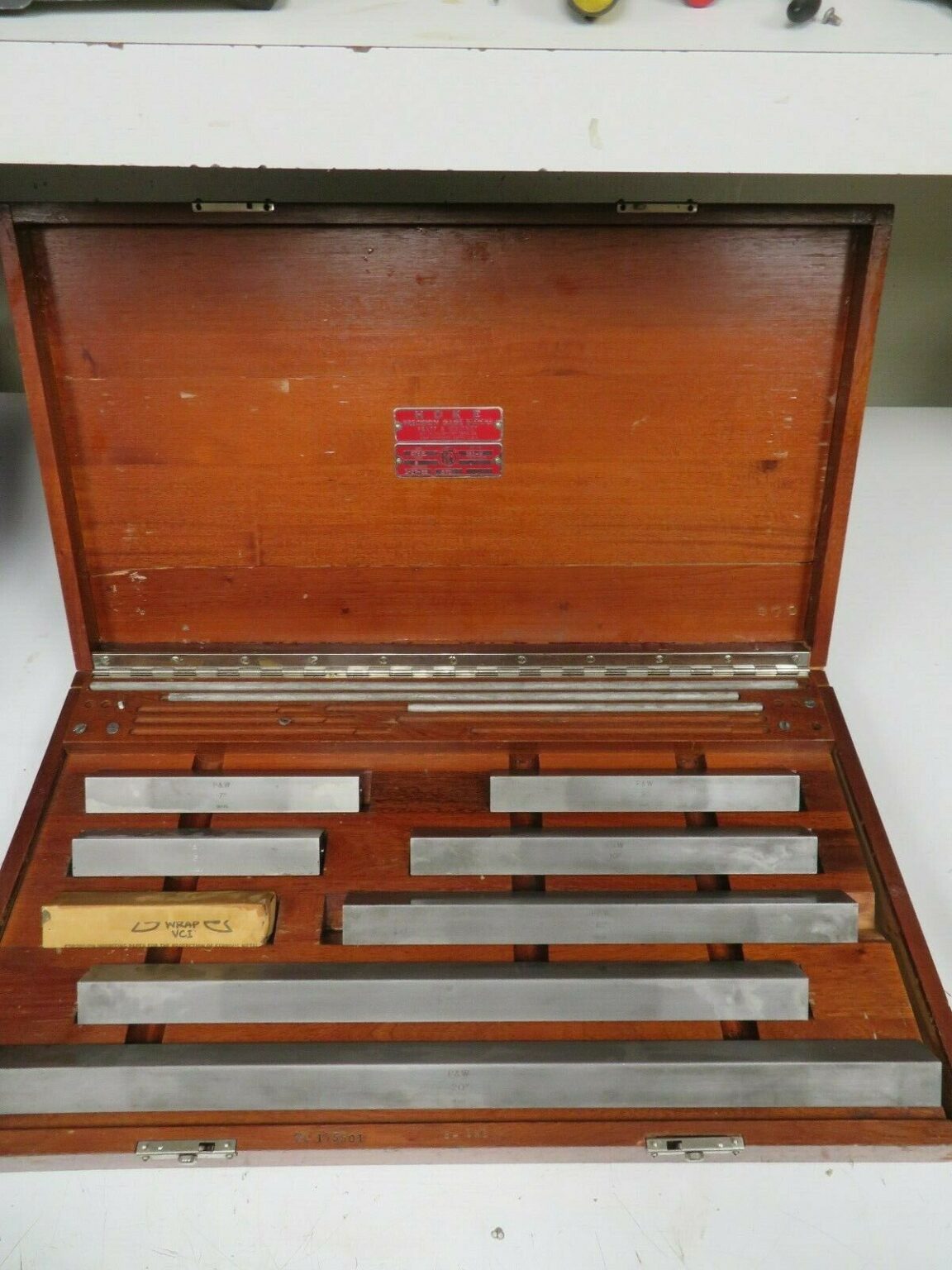 Pratt & Whitney Large/Long Gage Block Set 5"20" NM63 Bullseye