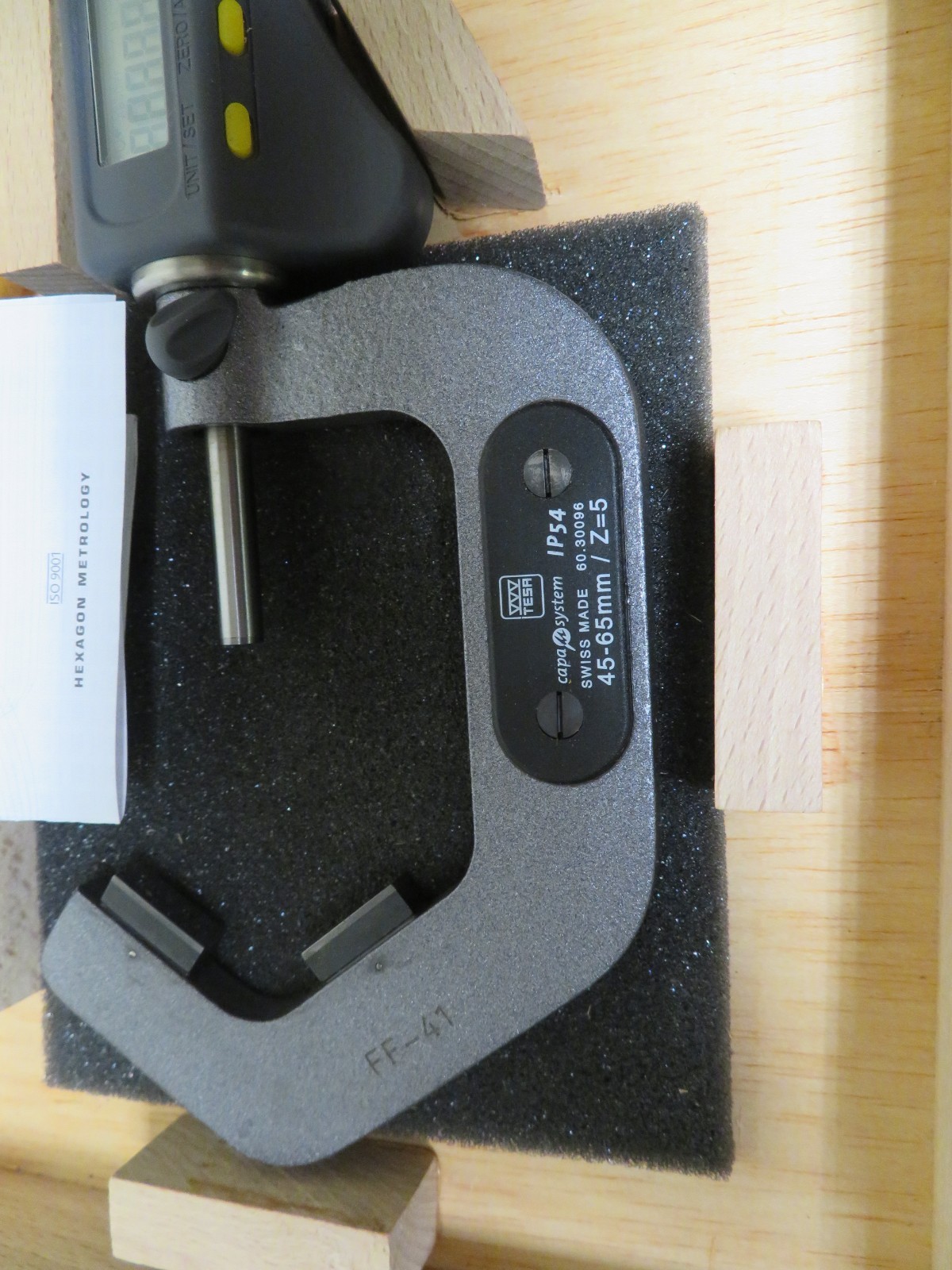 Tesa V-Anvil Micrometer 45mm-65mm (2-3") 5 Flutes-Carbide Tipped NEW QH9 - Image 3