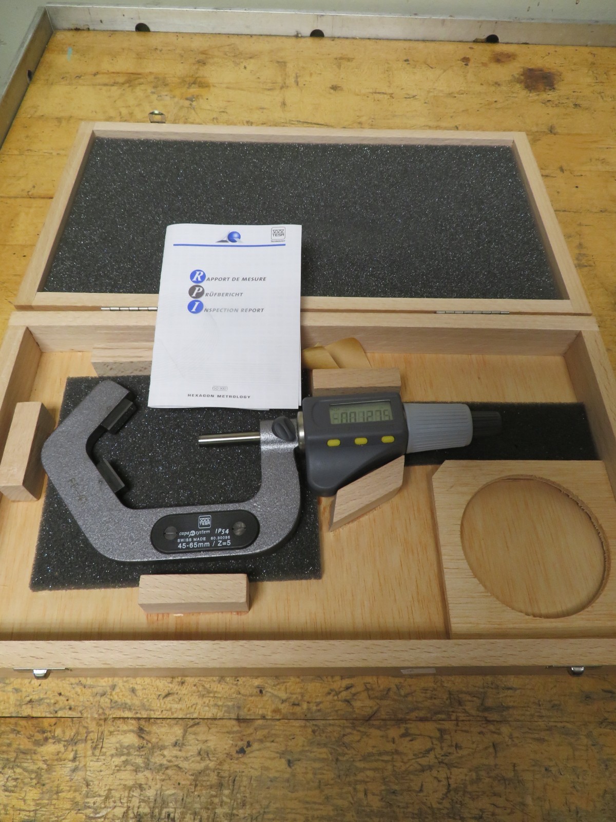 Tesa V-Anvil Micrometer 45mm-65mm (2-3") 5 Flutes-Carbide Tipped NEW QH9