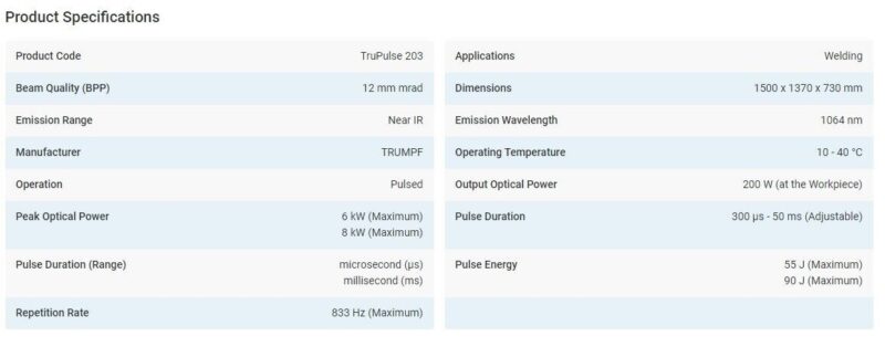 Trumpf Laser Welding 4 axis Trupulse 203 w/ Litron Series 30 Weld Control Fiber - Image 12