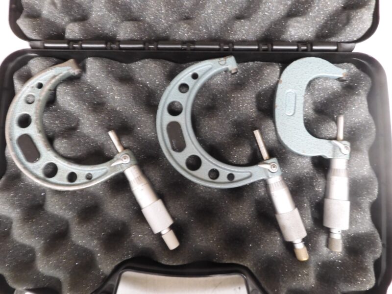 3 Mitutoyo Micrometers - 1-2", 2-3" (2X) /.0001" - Carbide Anvils - PV4 - Image 3