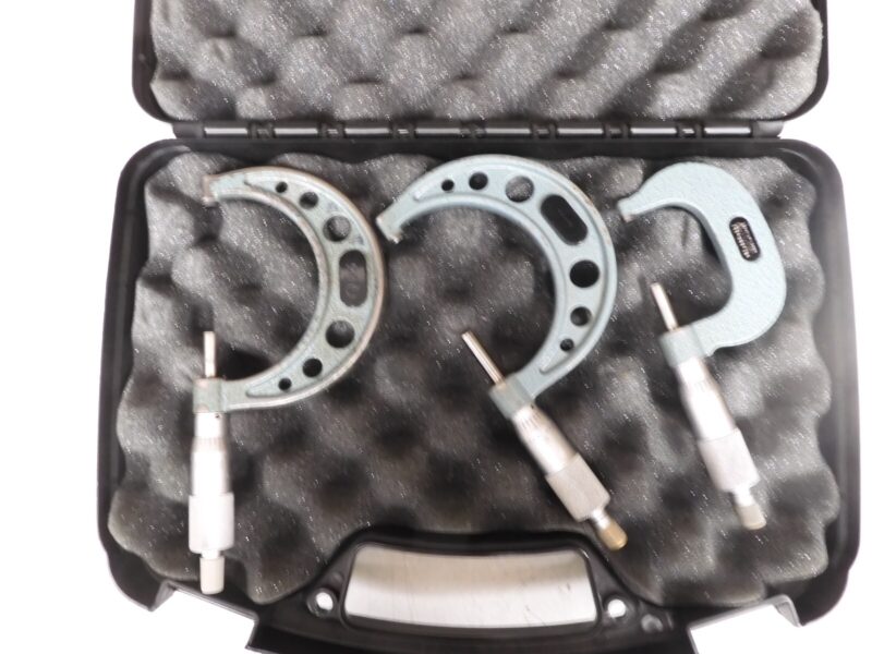 3 Mitutoyo Micrometers - 1-2", 2-3" (2X) /.0001" - Carbide Anvils - PV4 - Image 4