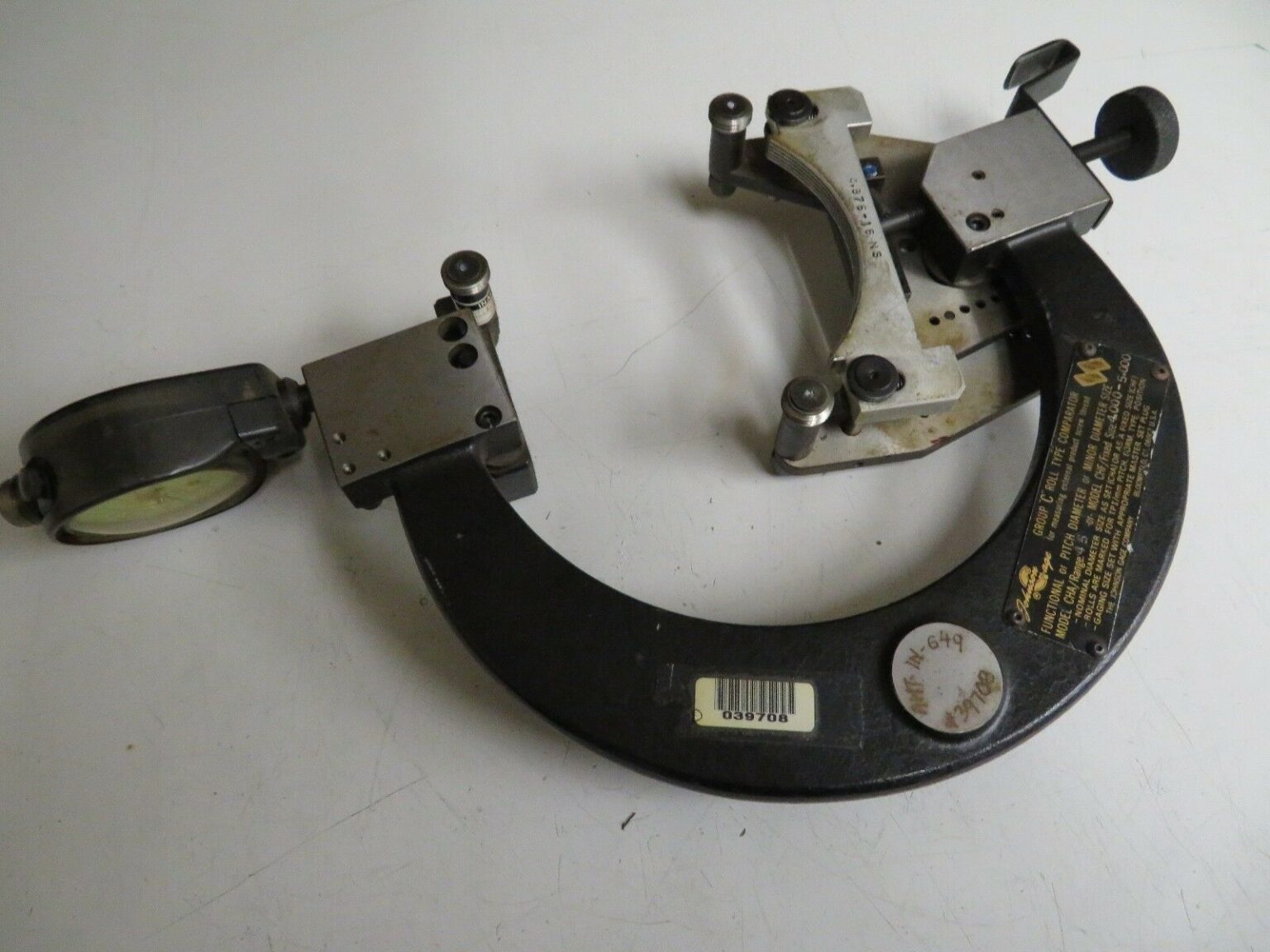 Johnson Gage External Thread Gage Comparator Model CH45 45" MS61