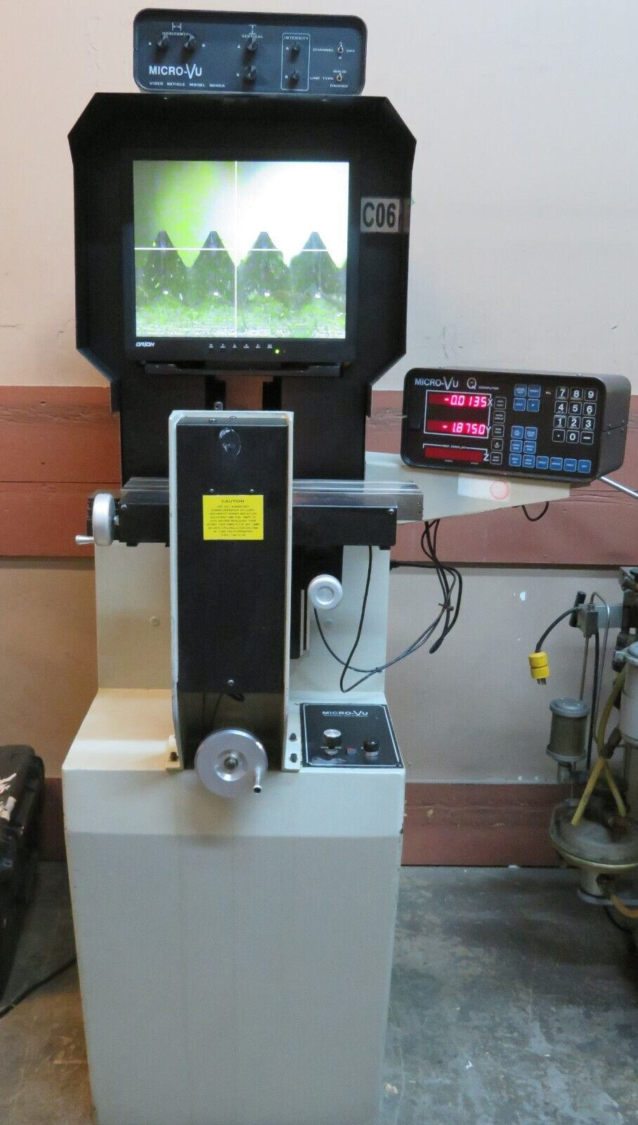 MicroVu Video Spectra Optical Comparator Computational Readout