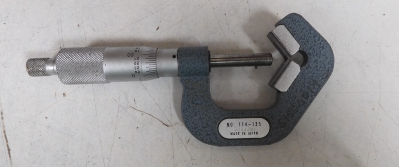 Mitutoyo - 114-135 - .090"-1"/.0001" V-Anvil Micrometer - 5 Flutes - QB14 - Image 3