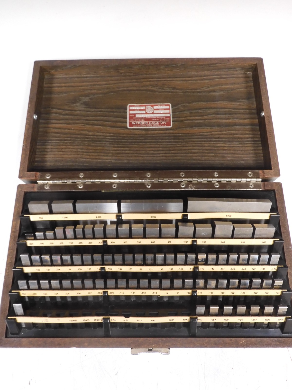 Starrett Webber - RS81A1 - Steel, English, Gr. 2 Gage Block Set - 81 pcs - QD16