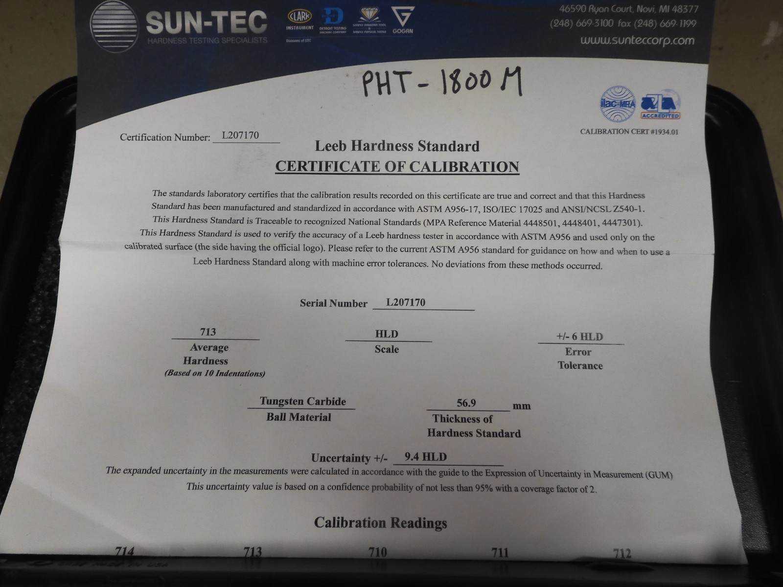 Sun-Tec Leeb Hardness Test Block in case - lightly used - QK10 - Image 4