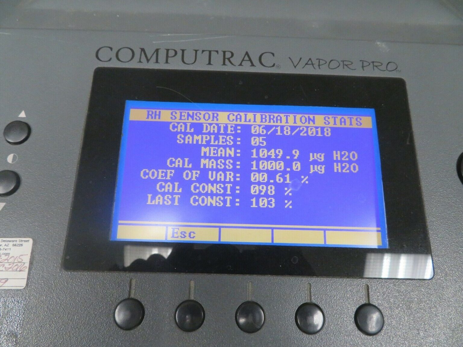 Arizona Instrument Computrac Vapor Pro Moisture Analyzer CT3100L w