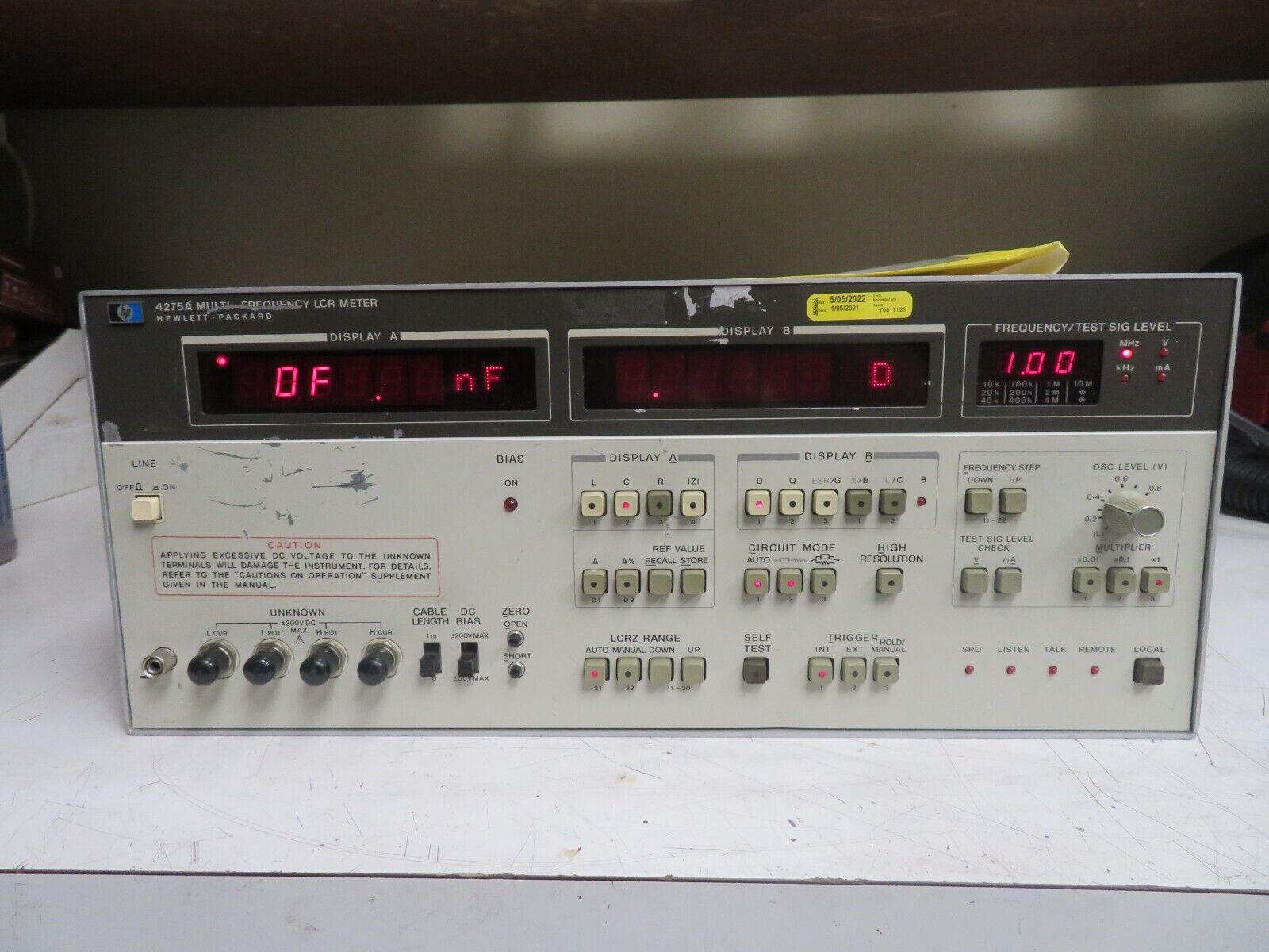 Hp/Agilent model 4275a Multifrequency LCR Meter calibrated 2021
