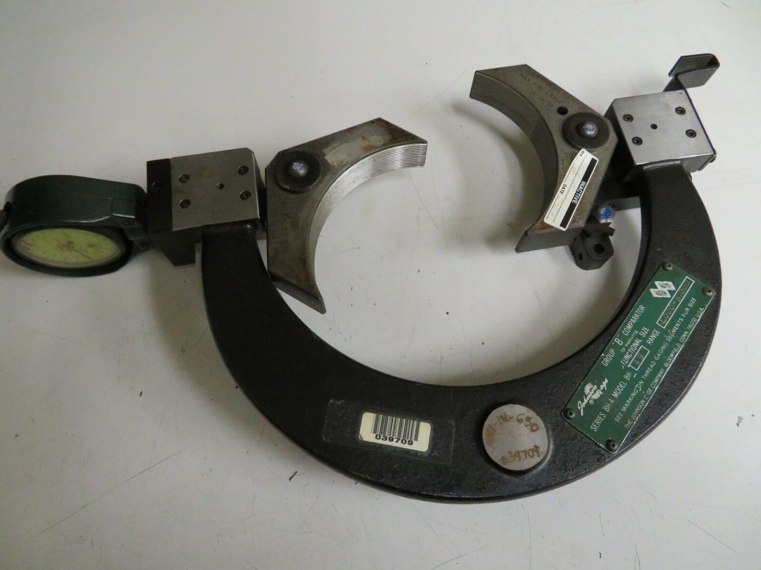 Johnson Gage External Thread Gage Comparator Model BH45 45" MS59