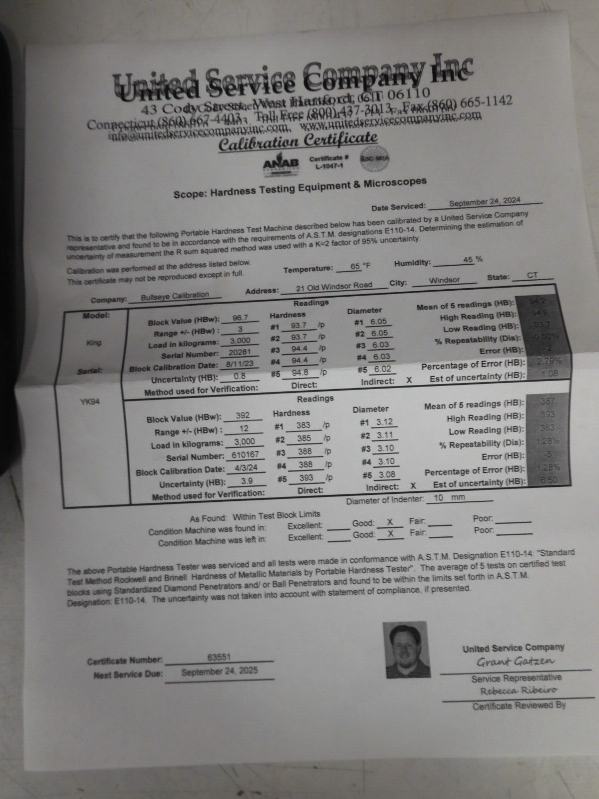 Newage King Test Portable Brinell Hardness Tester 3000k - Calibrated - PW75 - Image 5