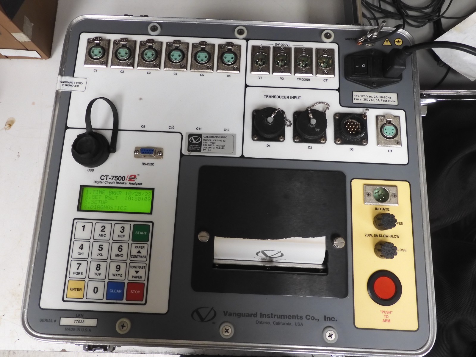 Vanguard Instruments CT-7500 Series 2 - Digital Circuit Breaker Analyzer - QF61 - Image 3