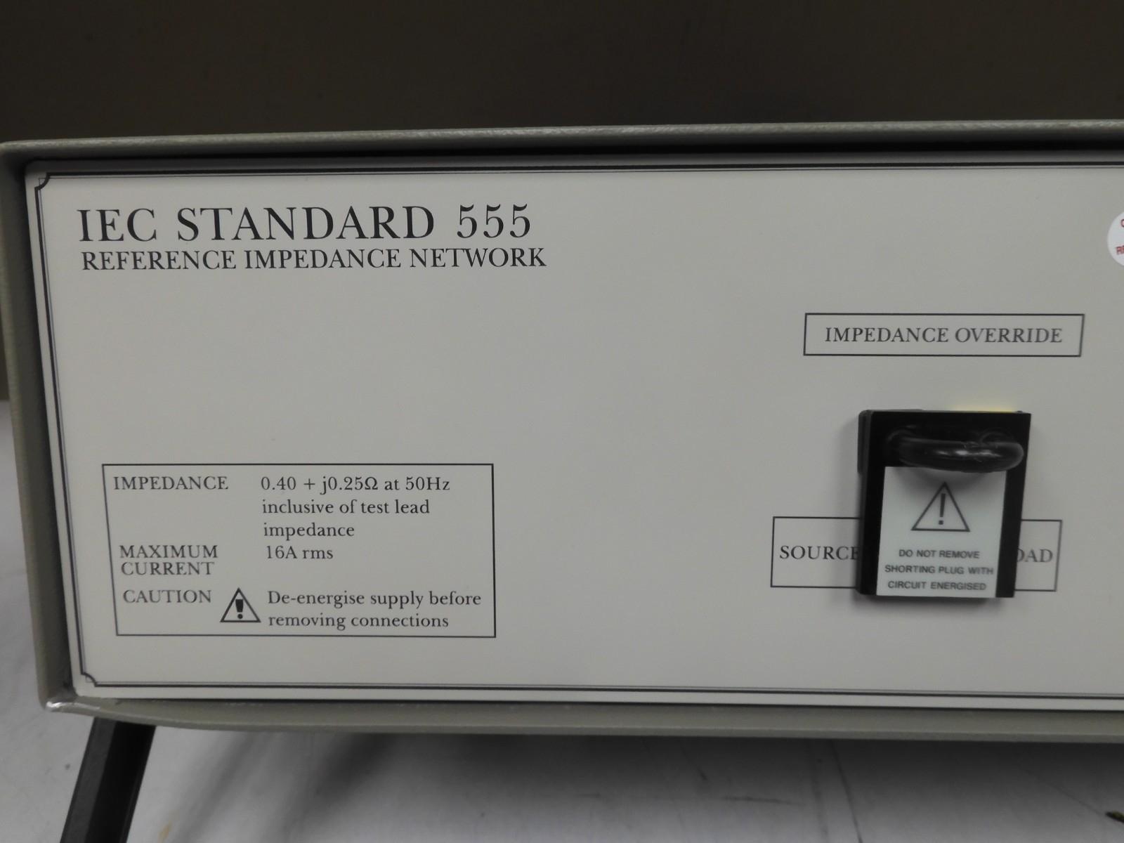 Voltech IEC Standard 555 - Reference Impedance Network - QF34 - Image 3