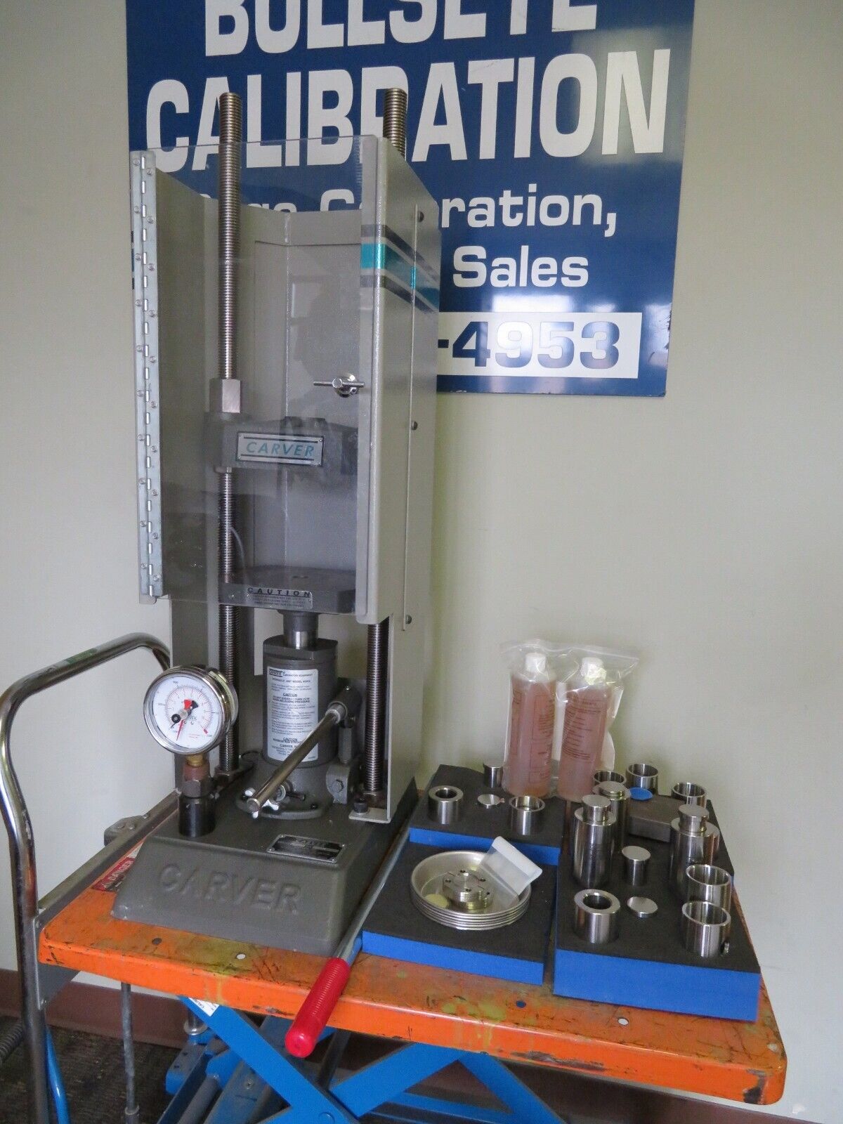 Carver 38510 Hydraulic Press Test System, Manual, 12 Tons Bullseye