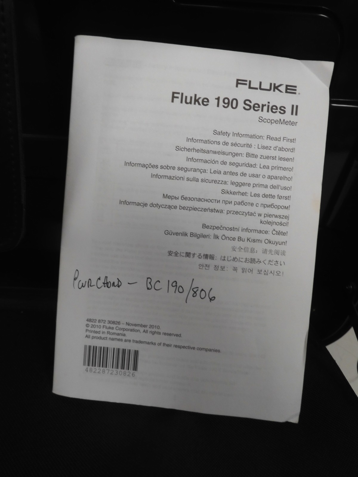 Fluke - 190-202 -200MHz 2.5GS/s 2 channel Digital Oscilloscope/Scopemeter - QF58 - Image 8