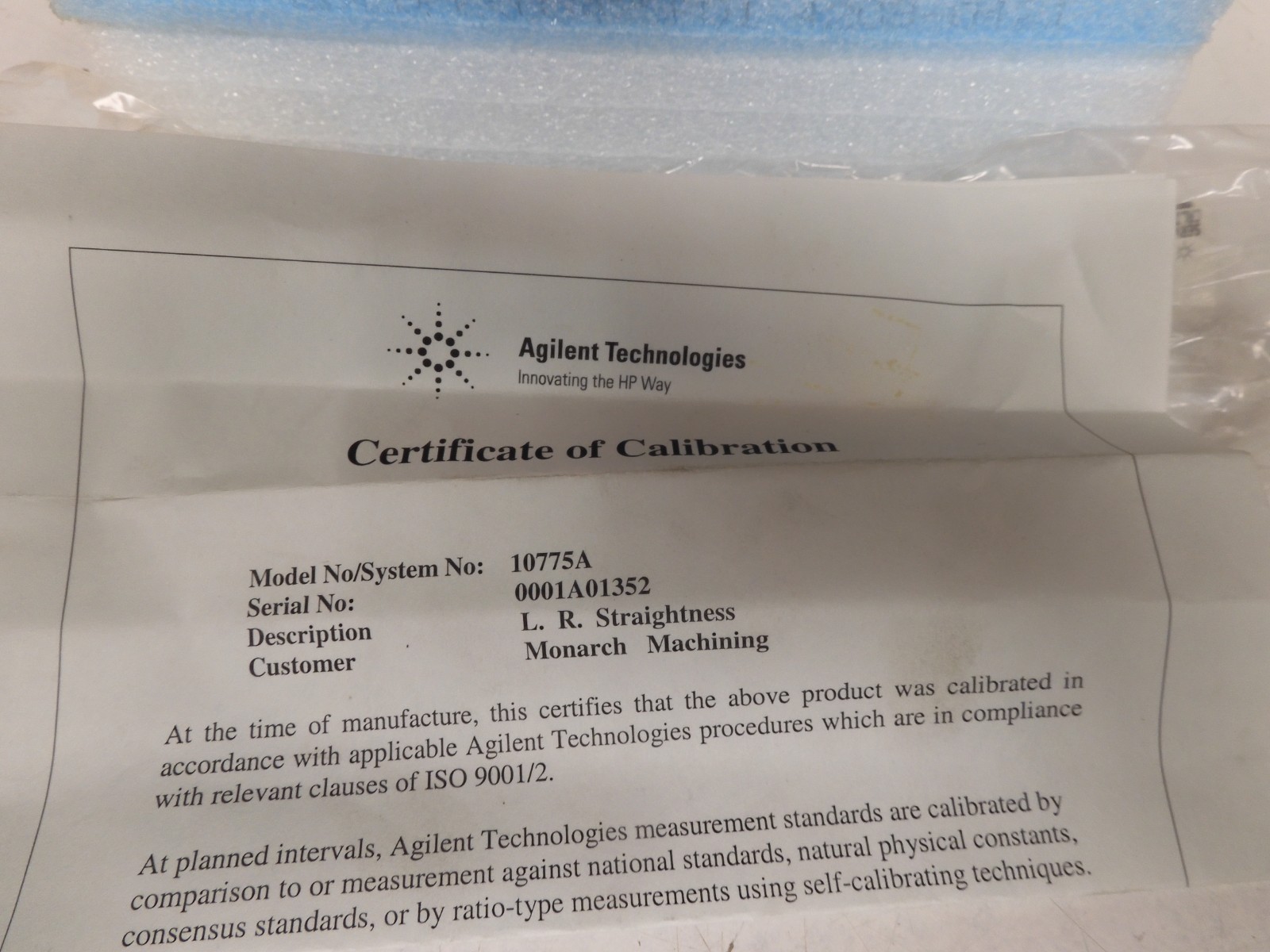 HP/Agilent model 10775A - Laser Optics - Long-Range Straightness Optics- QF44 - Image 7