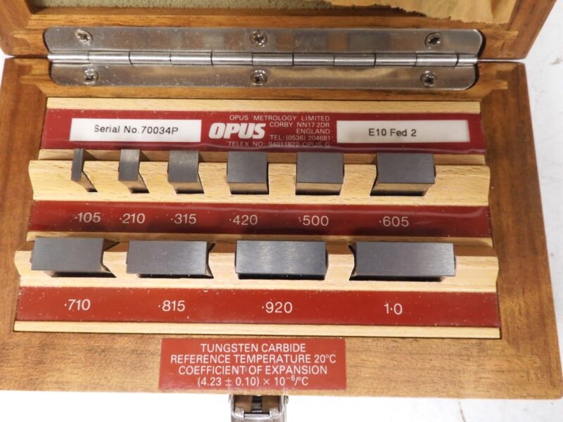 Opus Metrology - Carbide, English, Grade 2 Gage Block Set - 10 pieces - PW6 - Image 3