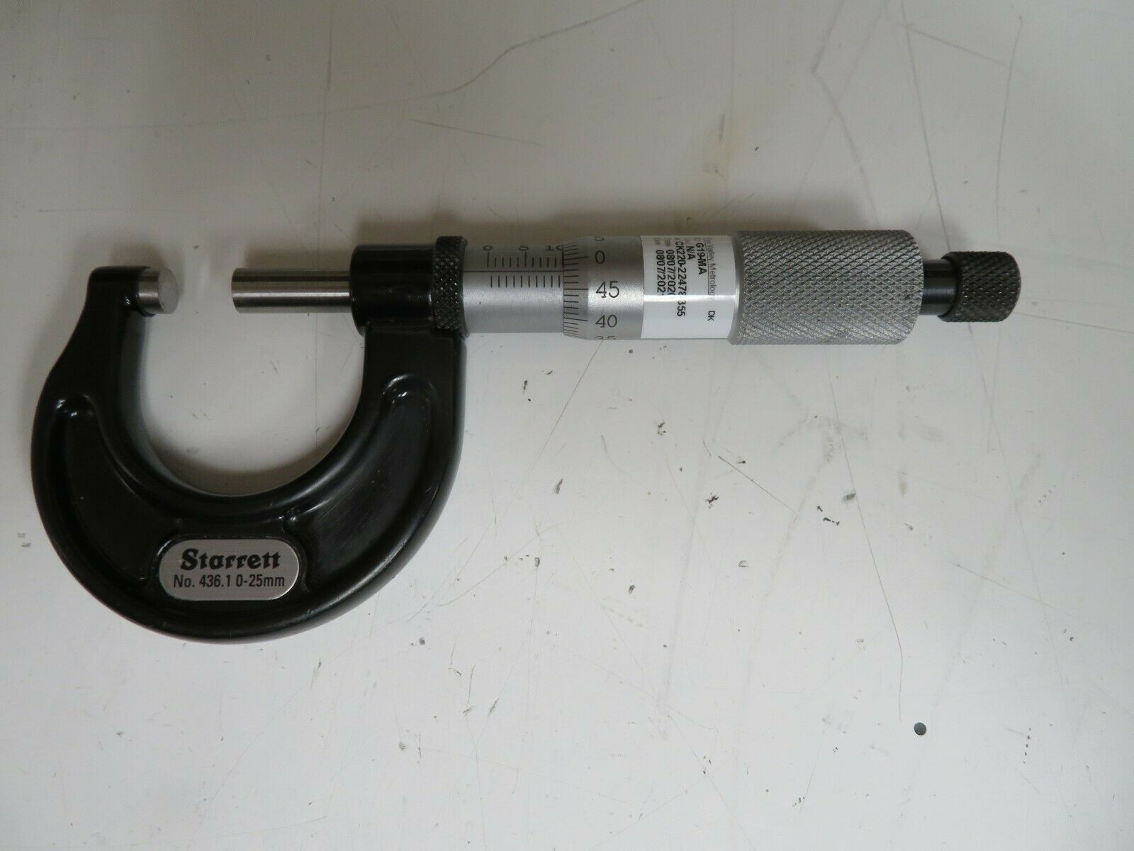 Starrett Model 436 Outside Diameter Micrometer 025mm OA7