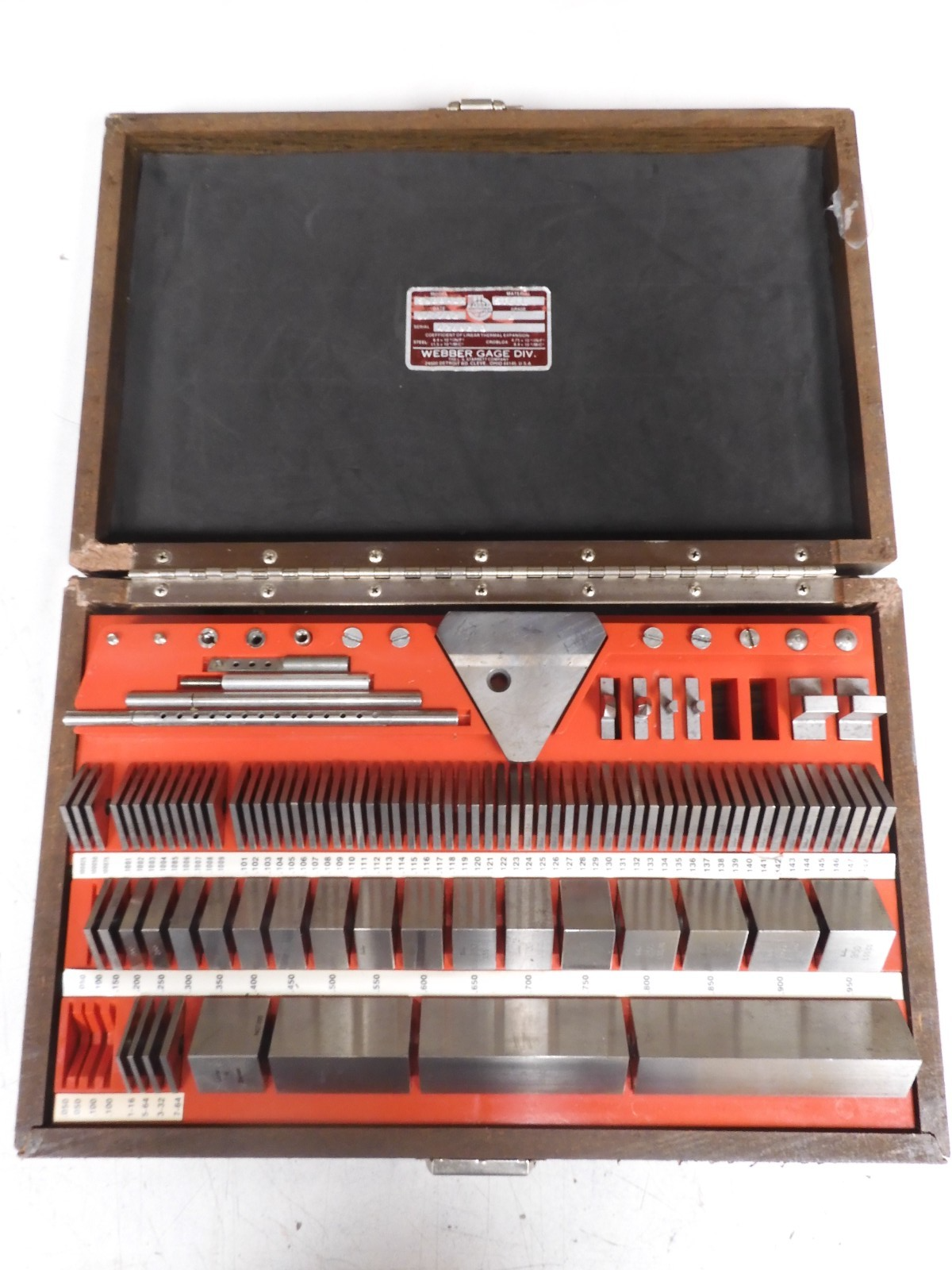 Starrett Webber SS88A1X Gage Block Set - 93+ Pcs. - Square, Steel, Imperial QD20