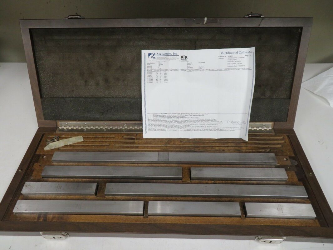 Mixed Large/Long Gage Block Set 5"20" (Calibrated 2015 w/ Cert) NH28 Bullseye Calibration