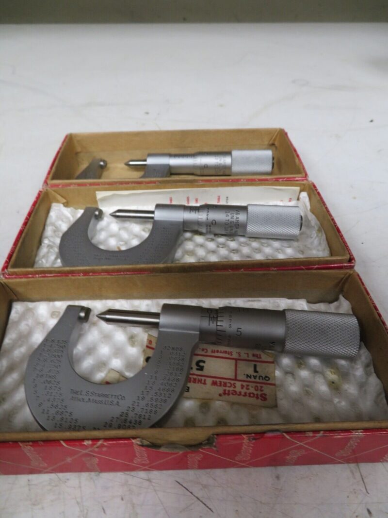 Starrett Thread Micrometer Set 0-1" MDL 575 B-D PU57 - Image 4