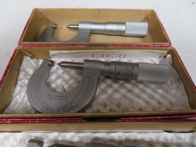 Starrett Thread Micrometer Set 0-1" MDL 575 B-D PU57 - Image 6