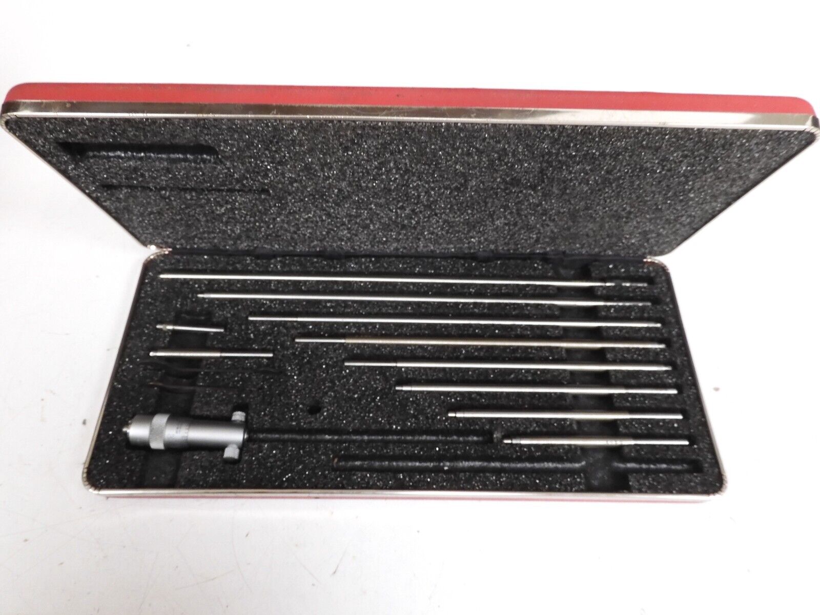 Starrett model 124 2"12"/.001" Inside Micrometer Set PG19 Bullseye Calibration