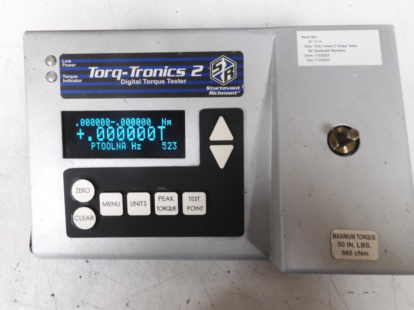 Sturtevant Richmont - Torq-Tronics 2 Torque Calibration System (50" LB) - QJ61 - Image 3