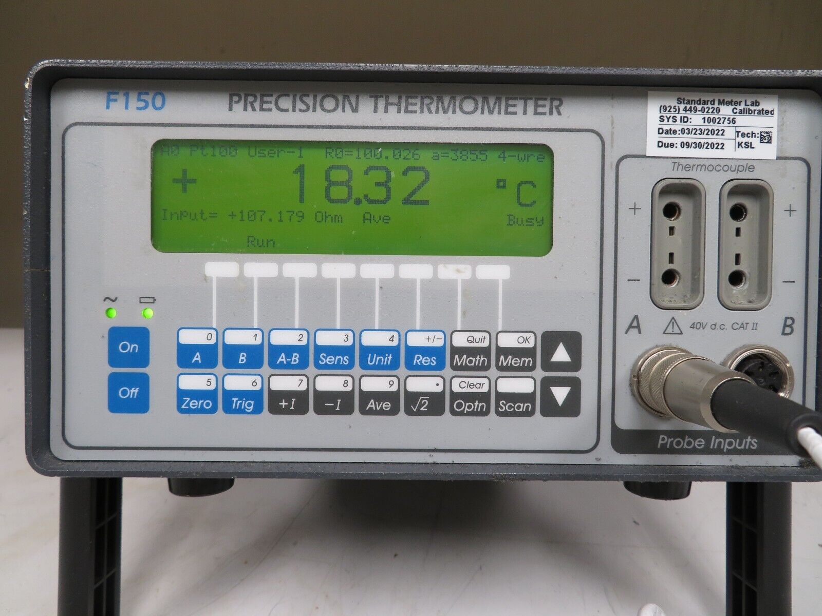 ASL Automatic Systems Laboratories F150 Precision Thermometer Probe w