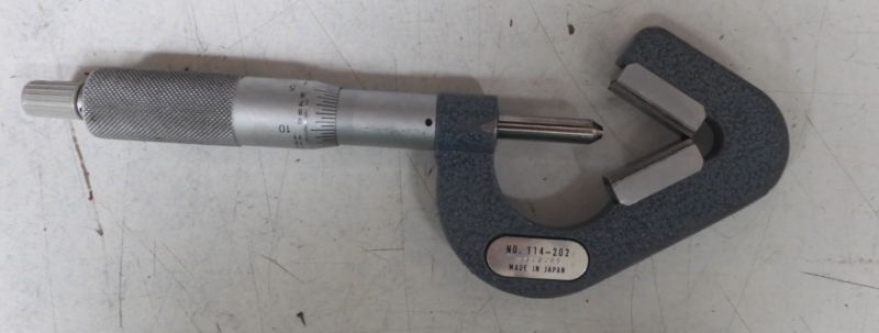 Mitutoyo - 114-202 - .090"-1"/.0001" V-Anvil Micrometer - 3 Flutes - QB13 - Image 3
