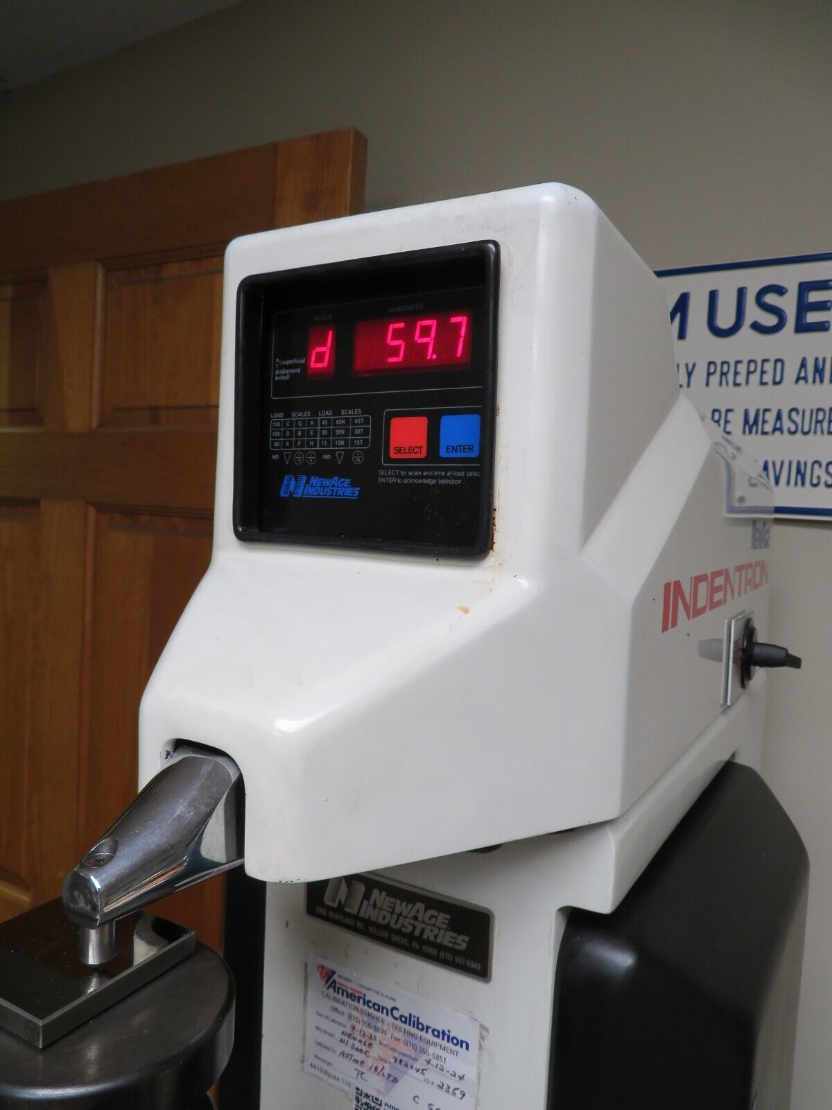 Newage Indentron NI300C Twin Tester Regular Superficial Hardness Tester Cal'd - Image 4