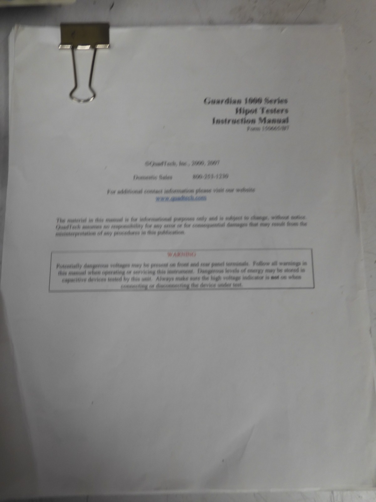 QuadTech Guardian - model 1030S - AC/DC/IR/SC Hipot Tester - QF18 - Image 8