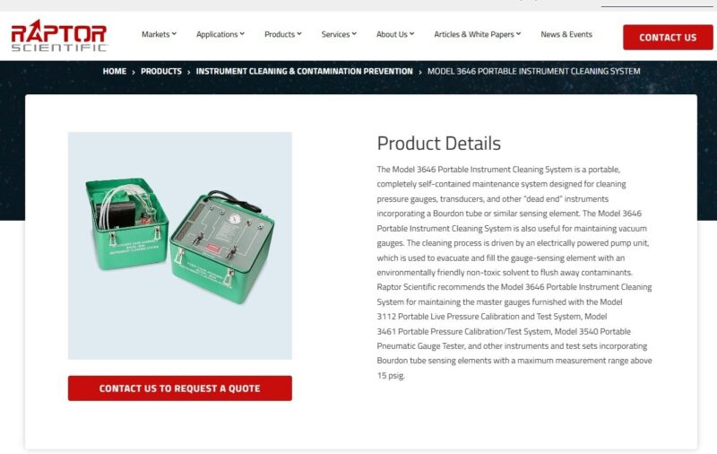 Raptor Scientific King Nutronics 3646 Pressure Gage Cleaning System - Image 6